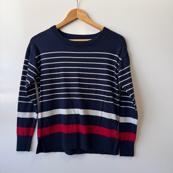 Gap Striped Sweater Crew Neck Pullover Cotton Blend Casual Top Size S - Picture 5 of 5